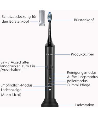 Areas Electric Toothbrush Double Pack - 2 Handpieces 2 Travel Cases 5 Modes & 10 Replacement Heads (White & Black) - International Shipping Available - Buy Online on GoSupps.com