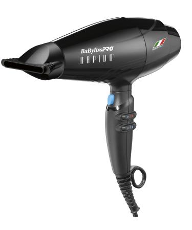 BaBylissPRO Nano Titanium Italian Performance Hair Dryer - Professional Quality 2000 Watt Blow Dryer Rapido Hair Dryer Black