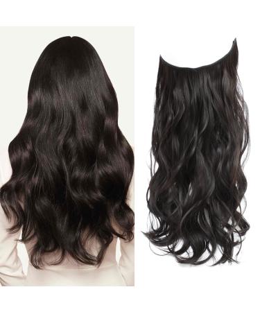 Dark Brown Hair Extensions 20 Inch Hair Extension Invisible Wire Hair Extensions Synthetic Hair Pieces for Women Natural Wavy Hair Extension 20 inch Dark Brown - Buy Online on GoSupps.com