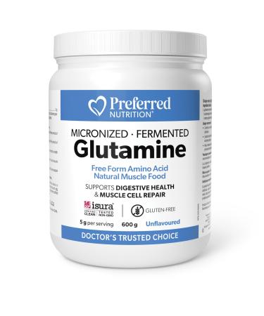 Preferred Nutrition Glutamine 600g Powder - L-Glutamine Powder Supplement taken for Muscle Building Muscle Repair Digestive Gut Health Muscle Recovery and Support Immune System