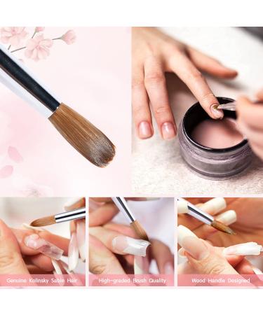 Pure Kolinsky Acrylic Nail Brush Size 12 - Pink Wood Handle - Professional Manicure Tool for DIY Home Salon - Cherry Blossom Pink - Buy Online on GoSupps.com