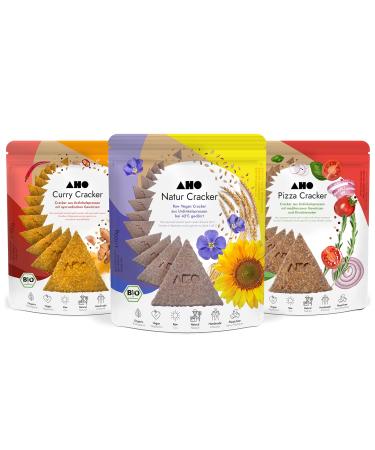AHO cracker test package 2.0 |Raw food cracker made of organic urine sprouts |Raw food bread made of germinated primeval grain from German organic cultivation |100% organic vegan raw |Plastic -free packed