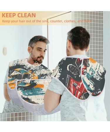 Racing Cars Beard Bib Apron - Hair Catcher for Men | Perfect Father's Day & Anniversary Gift | Durable Beard Bib with Suction Cups - Buy Online on GoSupps.com