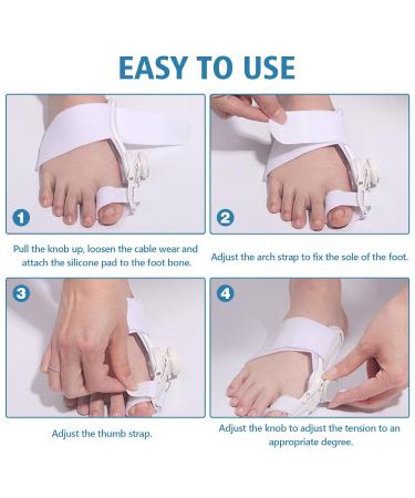 Dukars Bunion Corrector for Men & Women - Adjustable Big Toe Splint for Relief & Orthopedic Hammer Toe Straightener (White) | International Shipping Available - Buy Online on GoSupps.com