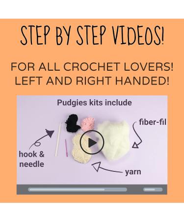 LEISURE ARTS Pudgies Animals Crochet Kit - Cow | Complete DIY Amigurumi Crochet Kit for All Ages - Buy Online on GoSupps.com