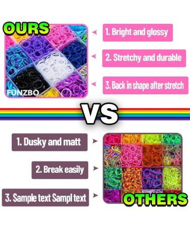 FUNZBO 2200 Loom Rubber Bands for Bracelet - Colorful Jewelry Making Kit for Kids Craft and Art - Girls Age 5-9 (Medium) - Buy Online on GoSupps.com