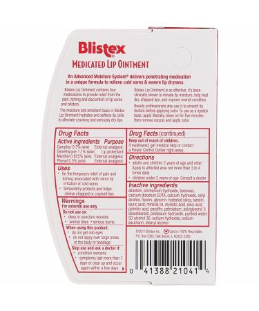 Blistex Medicated Lip Ointment 0.35 oz - Relief for Dry, Chapped Lips - Buy Online on GoSupps.com
