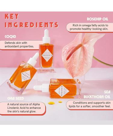HERBIVORE Botanicals Phoenix Facial Oil for Dry Skin - Rosehip Anti-Aging Oil with CoQ10 | Hydrating and Revitalizing 50mL - Buy Online on GoSupps.com