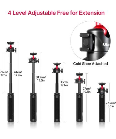 MT-16 Extendable Mini Camera Tripod | Lightweight & Portable Vlog Travel Selfie Stick | 360 Ball Head, Cold Shoe | for Akaso, DSLR, Gopro 5-11 - Buy Online on GoSupps.com