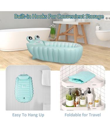 Inflatable Baby Bathtub  Portable Infant Baby Bath Tub Toddler Tub Non Slip Travel Bathtub with Air Pump  Green - Buy Online on GoSupps.com