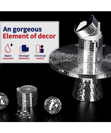 Art3dwallpanels Self-Adhesive 1888 Pieces Silver Glass Mirror Mosaic Tiles - DIY Craft Decoration & Party Disco Ball Mirror Tiles - Buy Online on GoSupps.com