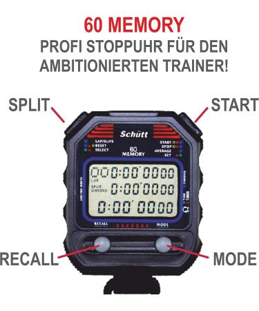 Sch tt PC-90 Stopwatch - Professional Digital Timer with 60 Memory Dual Timer & Pressure Point Mechanics | Ideal for Coaches & Athletes - Buy Online on GoSupps.com