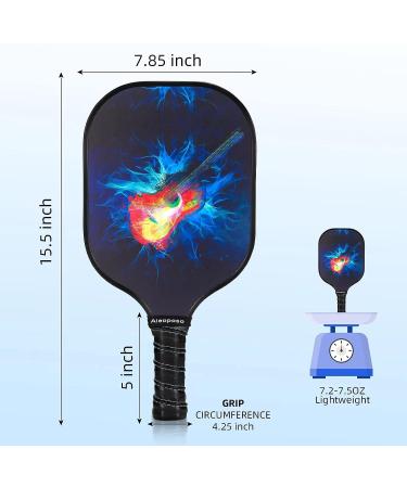Aieoposo Pickleball Paddles Gift Set with Fiberglass Rackets, Wristbands, Cover - Ideal for Beginners & Intermediate Players - Indoor & Outdoor Pickleball - Buy Online on GoSupps.com