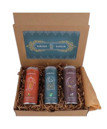 Ramadan Gift Basket by La Tea Dah | Gourmet Tea Gift Set with Three Tins of Tea | Beautifully Packaged Fine Tea Assortment | Islamic Eid/Ramadan Gifts