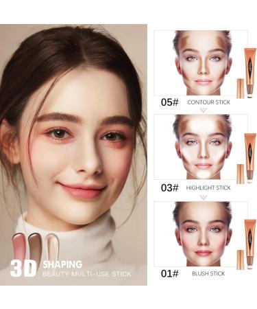 Joyeee 6 Pcs Liquid Contour Wand Shimmer Blush Highlighter Contour Stick with Cushion Applicator Blendable Travel Friendly Multifunctional Face Beauty Combination for Shaping & Glowing Effect#1 Jomultistick015 - Buy Online on GoSupps.com