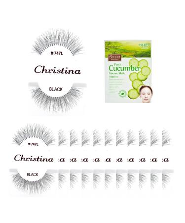 12 Packs of #747L Christina 100% Human Hair Fake Eyelashes - Buy Online on GoSupps.com