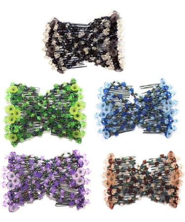 FRCOLOR 15 Pieces Stretch Bead Combs Hair Bun Comb Elastic Bead Comb Elastic Hair Combs Double Row Hair Accessories - Buy Online on GoSupps.com