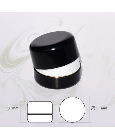 Sample pots 20 Pieces cosmetic pots Empty cosmetic containers with Lid for Creams Sample Make-up Storage (50ml) (black) - Buy Online on GoSupps.com