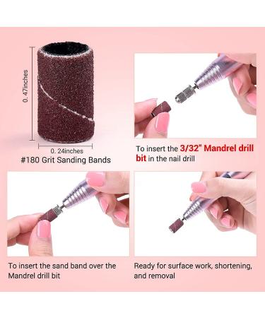 MelodySusie 100pcs Sanding Sleeves - 180 Grit Nail Drill Attachments for Nail Art and Design - Buy Online on GoSupps.com