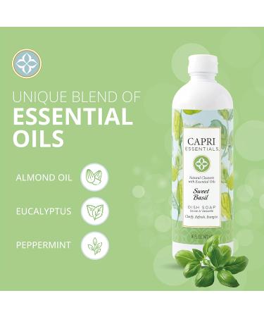 Sweet Basil Natural Dish Soap Chemical-Free Plant-Based Liquid with Essential Oils | Eco-Friendly Household Cleaning (16 oz - Buy Online on GoSupps.com