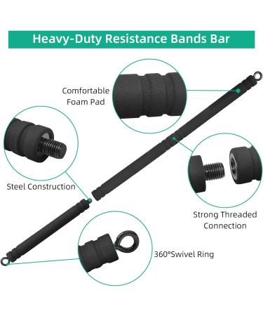 Popders Resistance Tapes Rod - Portable Pilates & Resistance Bands Bar for Strength Training Yoga & Home Fitness - Black - Buy Online on GoSupps.com