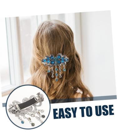 Healeved Hairpin Rhinestone Barrette Wedding Hair Clamp Rhinestone Hair Clips Hair Barrettes for Women Spring Barrette Vintage Hair Clips Bridal Hair Clip Hair Styling Pin Hair Grips Alloy - Buy Online on GoSupps.com