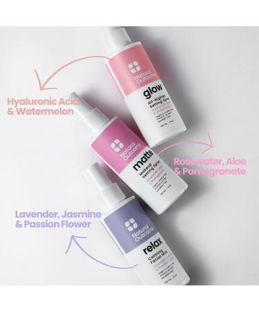 natural outcome Face Mist Trio Collection Hydrating Facial Mist Spray for Glowing Skin Rosewater Lavender & Hyaluronic Acid Makeup Setting & Refreshing Face Spray Mist - Buy Online on GoSupps.com