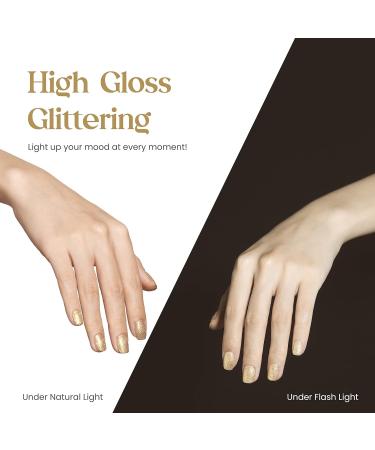 Beetles UV Nail Polish Set - 15ml Yellow Glitter & Champagne Gold Gel Polish for Stunning Nail Designs at Home - Buy Online on GoSupps.com