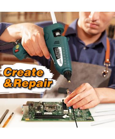 100 Watt Hot Glue Gun Kit with 30 Sticks - Full Size Green Glue Gun Set - Buy Online on GoSupps.com
