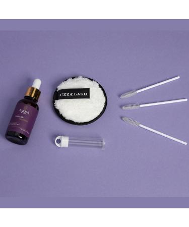 UZZA Lash Eye Makeup Remover | Waterproof Mascara Remover for Sensitive Eyes | Natural Ingredients & Hygienic Kit with Eyelash Brush & Reusable Pads - 1oz - Buy Online on GoSupps.com
