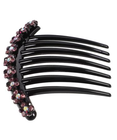 Ipetboom 1pc Bridal Hair Clip Hair Barrettes for French Twist Comb Large Black Side Combs Flower Hair Clips for Women Side Hair Combs with Teeth Girl The Flowers Hair Accessories Bride