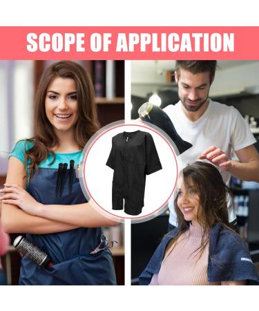 Buy Lurrose Short Sleeve Waterproof Salon Smocks & Hairdressing Capes - Black Nylon Cape for Barbers & Makeup Artists - Buy Online on GoSupps.com