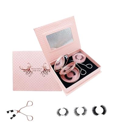 1/3 PCS Luminaire Magnetic Lashes Magnetic Eyelashes Without Glue Magnetic Eyelashes Without Eyeliner Reusable False Lashes Natural (1PCS)