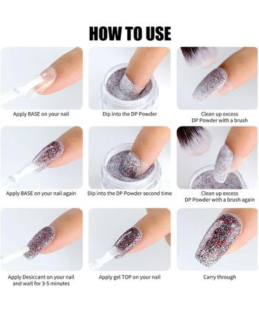 Dip Powder Nail Kit Starter Pastel Lavender Pink Glitter 4 Colors Spring Summer Dipping Powder Set Classic All Seasons Tones French Nail Art - Buy Online on GoSupps.com