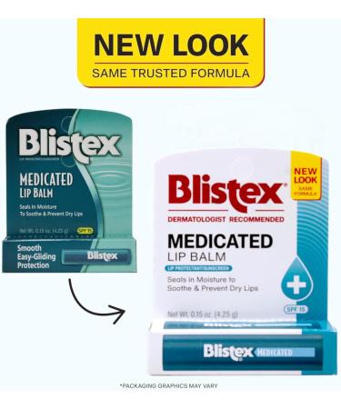 Blistex Medicated Lip Balm Regular SPF 15 Pack of 3 - Buy Online on GoSupps.com