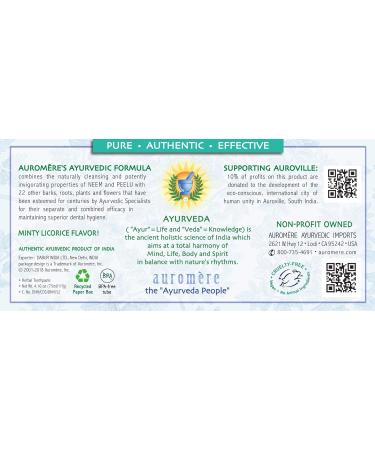 Auromere Ayurvedic Herbal Licorice Toothpaste - 4 Pack 4.16 oz - Vegan & Natural with Neem, Peelu - Fluoride & Gluten Free - Buy Online on GoSupps.com