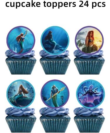 25pc Mermaid Cake Topper Mermaid Cupcake Toppers Cake decoration for Girls - Buy Online on GoSupps.com
