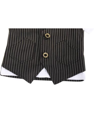 AmzBarley Baby Boys Tuxedo Rompers Suit | Formal Outfit for Kids | Gentleman Dress Shirt Pants Vest Bowtie | Black 1-2 Years - Buy Online on GoSupps.com