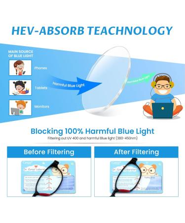 Cyxus Kids Blue Light Blocking Glasses - Durable Eyeglasses for Boys & Girls Age 6-15 - Ideal for Computer & Gaming - Buy Online on GoSupps.com