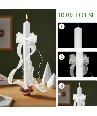 Drip Protection Communion Candle Set - 2 Piece Drop Catcher with Bow | Perfect for Baptism & Christening | Candle Accessories - Buy Online on GoSupps.com