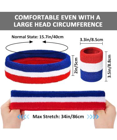 PAMASE American Flag Striped Sweatbands Set - 3 Pack for Tennis & Athletic Men and Women - Buy Online on GoSupps.com
