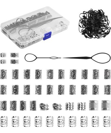 Kioiner Viking Beard Beads Kit 44 Pcs Metal Norse Viking Rune Beads with Quick Beader and Rubber Bands Hair Beard Beads for Hair Beard Braiding Jewelry Bracelet Pendant Necklace Jewelry DIY - Buy Online on GoSupps.com