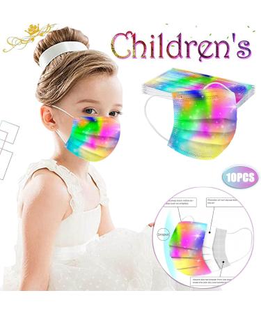10PC Colorful Patterns Design Disposable_Face_Mask 3-Ply Breathable Comfortable for Girls Boys Kids Use - Buy Online on GoSupps.com