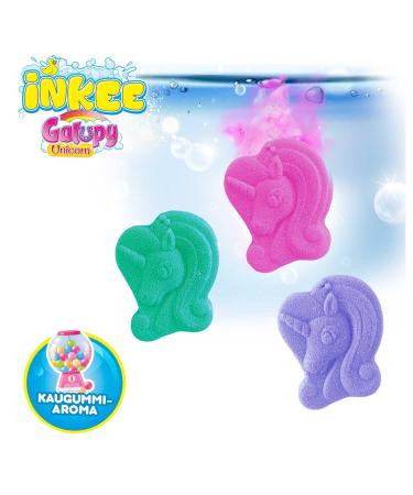 Inke Bombs Kinder Galupy Mini Pack - 3 Bath Balls | Fun Colors & Chewing Gum Aroma | Jojoba Oil | 3x15g Unicorn Swimming Bombs - Buy Online on GoSupps.com