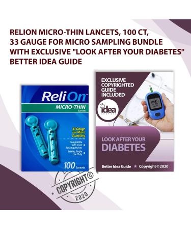 ReliOn Micro-Thin Lancets 100 Ct 33 Gauge Bundle | Diabetes Care Guide Included - Buy Online on GoSupps.com