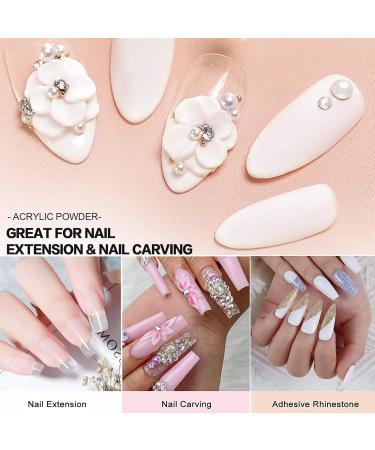 Nude Acrylic Powder - 60g Large Capacity False Nail Powders for Acrylic Extension - Nail Carving without UV Lamp - Buy Online on GoSupps.com