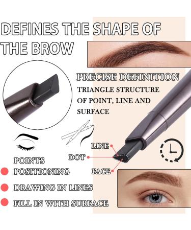 3 Pcs Waterproof Eyebrow Pencil Longwearing Eyebrow Pen Makeup with Brush Smudge Proof Brow Pen Eye Brow Pencils for Women Daily Eye Makeup (Dark Coffee) Dark Brown - Buy Online on GoSupps.com