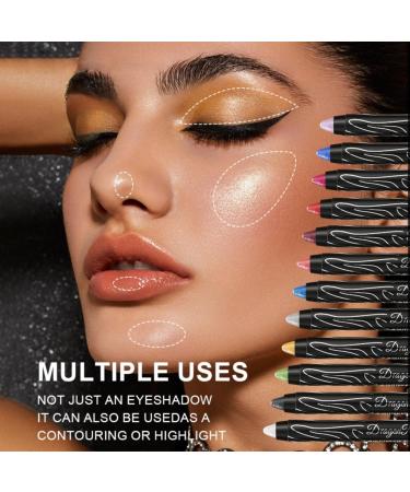  Generisch 12Pcs Glitter Eye Pencils Metallic Eyeshadow Pencils Long Lasting Color Shiny Pearlescent for Festival Makeup Cosmetic (D One Size) - Buy Online on GoSupps.com