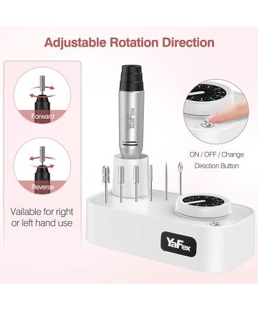 YaFex Professional Nail Drill Machine 30000RPM Electric Nail File with LED Lamp - Nail Filer Kit for Acrylic Nails - 6 Drill Bits & 36 Sanding Bands Included - Buy Online on GoSupps.com