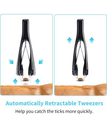 Kiiwah 5pcs Tick Removal Tool Set with Retractable Tweezers and Tick Hooks | For Humans, Dogs, Cats | Includes Storage Box | Tick Remover Kit - Buy Online on GoSupps.com